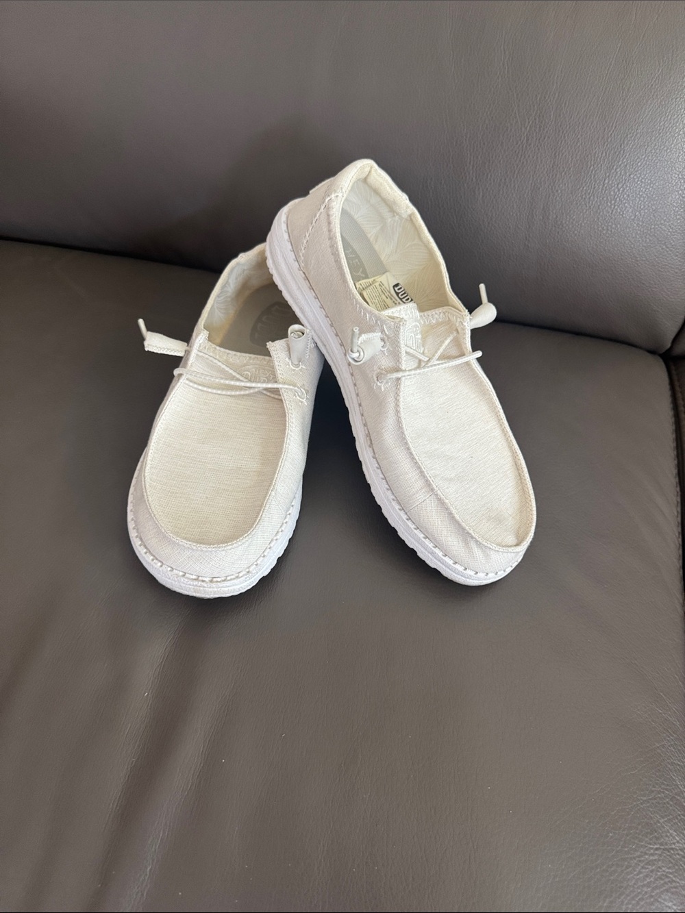 Hey Dude Cream Canvas Slip-On Shoe